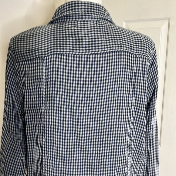 Anthropologie Velvet By Graham & Spencer Gingham Tunic Top XL Long Sleeve Preppy - Picture 8 of 15